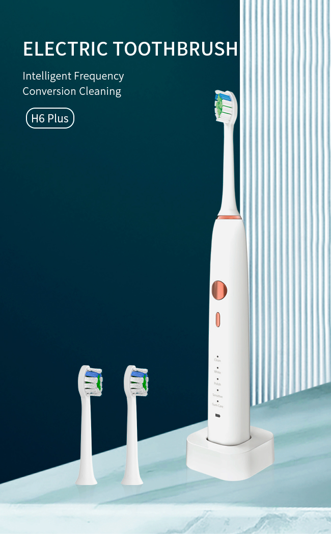 IPX8 Waterproof Travel Electric Toothbrush 3.7V With Replacement Heads 0